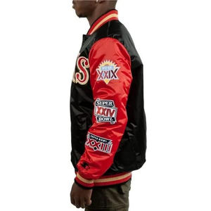 Chaqueta Universitaria de Pana y Satén para Hombre, Personalizable con Impresión, Transpirable, Estilo Bomber, Venta al Por Mayor - Product Image 4