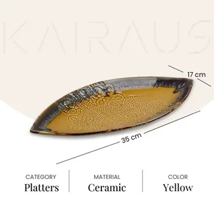 Plateau de service en céramique en forme de feuille unique, vente chaude, vente en gros, assiette de restaurant, vaisselle d'hôtel, plat à collation, assiettes - Product Image 4