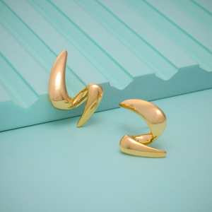 Trendy Vintage Religious <b>Stud</b> Drop <b>Earrings</b> 192656 Model Gold Plated Zinc Alloy Copper Pearl Diamond <b>Emerald</b> Main for Parties - Product Image 1