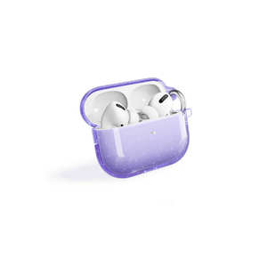 Funda Protectora Transparente con Purpurina Morada Netzy Allstar Airbag TPU para AirPods Pro 2, Estilo Diseñador, Cubierta para Auriculares a Prueba de Golpes - Product Image 1