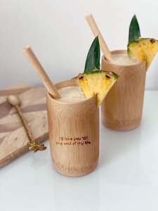 Bamboo <b>Straws</b> <b>Reusable</b> With Cleaner Brush & Pouch/ Eco-Friendly Dishwasher Safe. Great for Smoothies/ Juices /Cocktails - Product Image 3