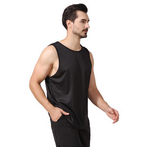Impression personnalisée Dry Fit Gym Running Singlet Solid Color Sweat Vest O-Neck Sports Breathable Muscle Fitness Blank T-shirt pour hommes - Product Image 6