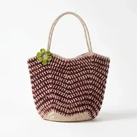 Sac à bandoulière en raphia crocheté fait main, style bohème, fourre-tout tissé ajouré à fleurs, sac hobo pour les loisirs, les voyages et la plage