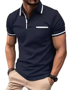 Maillot de golf pour hommes en coton 100% à manches courtes, surdimensionné, décontracté, personnalisable avec votre logo, de haute qualité, en gros - Product Image 4