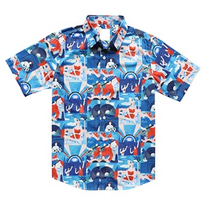 Men's Hawaiian Shirt Short Sleeve Cartoon Print Cotton Poplin Vacation Summer Breathable Single Button Turn-<b>down</b> Collar - Product Image 1
