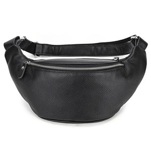 Sac de ceinture pour hommes sacs de messager en cuir de vachette pleine fleur petite pochette sac de poitrine en cuir à bandoulière - Product Image 4