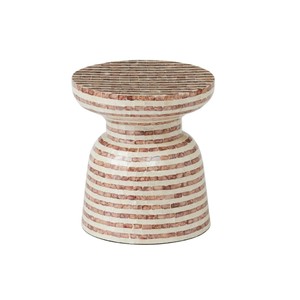 Taburete de lujo de madreperla Simple moderno, mesa auxiliar decorativa para dormitorio, sala de estar, sofá, mesa de esquina hecha en Vietnam - Product Image 4