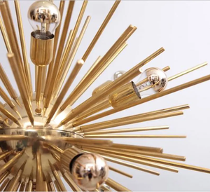 Fuegos artificiales latón enorme excepcional Sputnik candelabro mediados de siglo estilo erizo accesorio de techo de latón para iluminación Interior audaz - Product Image 2
