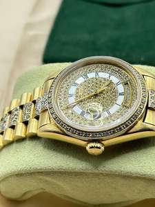 Reloj Mecánico de Acero Inoxidable con Correa de Cuero Analógica y Brillantes de Moda, Diamante de Laboratorio VVS Moissanite para Hombre, Resistente al Agua - Product Image 2