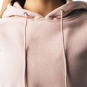 New Design <b>Winter</b> Short Hooded Crop <b>Top</b> Hoodies 100% Cotton Breathable Wholesale Price Made in Pakistan - Product Image 5