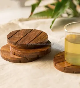 2025 Custom Logo Wooden <b>Marble</b> <b>Coasters</b> Elegant Classic Design KISWAH CRAFT Home Restaurant Use Table Mats Wholesale Carton - Product Image 4