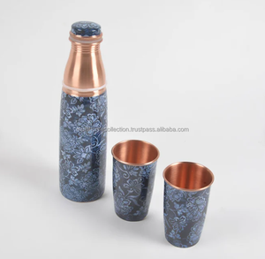 Logo Printed Copper Water Bottle <b>With</b> <b>LID</b> Trending Personalized Drinkware Meeting Water Bottles Top Grading Reusable Quality - Product Image 3