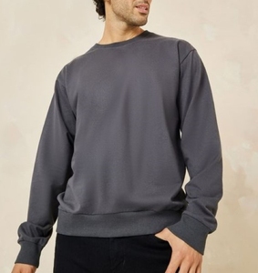 Sudadera de Hombre de Alta Calidad, Felpa Francesa, Manga Larga, Corte Holgado Informal, Cuello Redondo, Ropa Deportiva, Color Sólido - Product Image 1