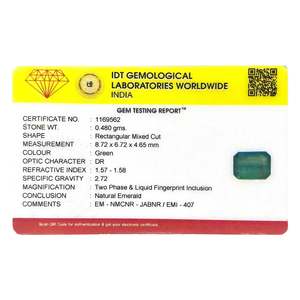 พลอยมรกตทรงคุชชั่นเจียระไนสีเขียวธรรมชาติ 2.4 กะรัต (ใบรับรอง IGI) - Product Image 4