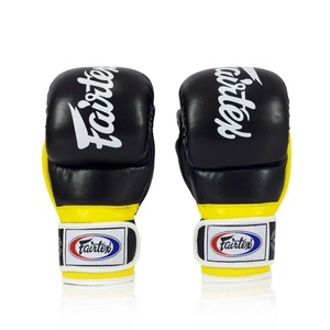 ถุงมือฝึกซ้อมศิลปะการต่อสู้ Fairtex MMA สีแดงดำ หนังแท้ พร้อมสายรัดข้อมือแบบ Hook Loop ระบายอากาศได้ดี ขายดีที่สุด - Product Image 3