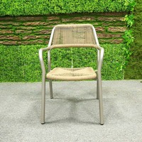 Nouvelle Chaise de Jardin Bistro/Café en Corde d'Aluminium Moderne, Empilable, Écologique et Étanche pour Villa et Cour