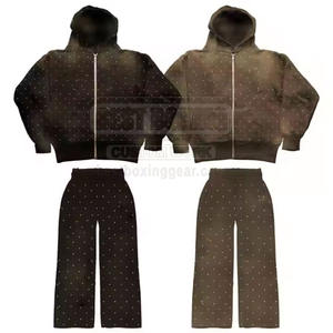 Couleur différente fabricant pakistanais hommes Rhinestone survêtement grande taille personnalisé hommes strass survêtement - Product Image 6