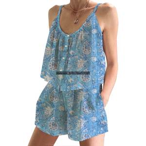 2026 <b>Women's</b> Plus Size Casual Style Shorts <b>Pajama</b> Set Spring/<b>Summer</b> Floral Fitted Strappy Sleeveless PJ Set - Product Image 4
