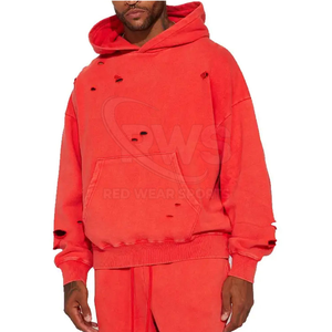 Vente directe d'usine à capuche en détresse Style urbain confortable Sweats à capuche en détresse à la mode et personnalisés - Product Image 1