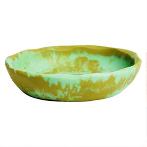 Juego de cuencos para servir de resina en espiral verde de 2 cuencos de madera y resina mezclados PRECIO en línea 1 pulgada cuadrada USD - Product Image 2