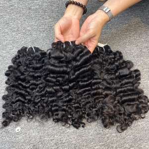 Venta al por mayor extensiones de cabello virgen crudo vietnamita birmano rizado trama de cabello humano sin procesamiento químico para mujeres - Product Image 3