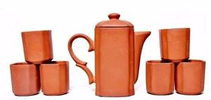 Juego de café portátil de arcilla ecológico hecho a mano con tetera - Product Image 2