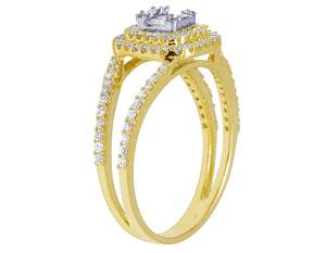 Corte redondo Moissanite Diamond S925 Sterling Silver In Luxury iced Out Anillo de compromiso para mujeres - Product Image 5