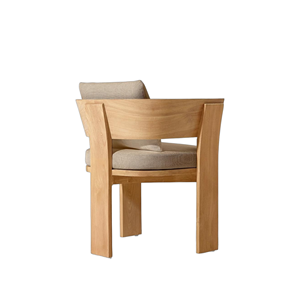 Chaise de salle à manger d'extérieur de luxe scandinave en teck massif avec coussin, écologique, pour villa, hôtel, cour - Product Image 2