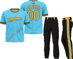 Ropa deportiva personalizada unisex, conjunto de pantalones y Jersey, uniforme de equipo de softball con medias mangas y botones, ropa deportiva transpirable para hombres - Product Image 1