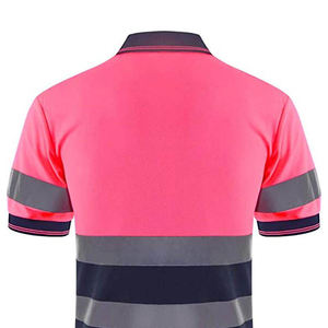 OEM Hi Vis seguridad alta visibilidad ropa de trabajo reflectante raya dos tonos Color ropa de trabajo Polo - Product Image 4