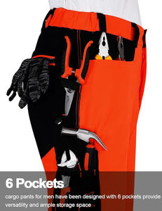 Tough Safety Work <b>Pants</b> with Multiple Utility Pockets Tool Support Reinforced Polyester Built for Long Lasting Workwear Use - Product Image 2