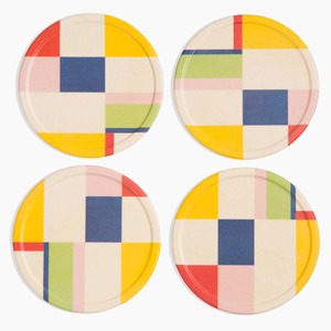 ที่รองแก้วไม้ไผ่สีบล็อกชุด4ชิ้นผลิตภัณฑ์ที่เป็นมิตรต่อสิ่งแวดล้อมทำจากของตกแต่งโต๊ะในเวียดนามขายส่ง - Product Image 2