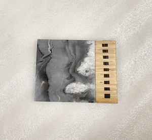 Planche à fromage en rotin tissé à la main créatif en marbre gris Planche à découper Fruits Légumes Décoration intérieure Blocs à découper 10x6 pouces - Product Image 5