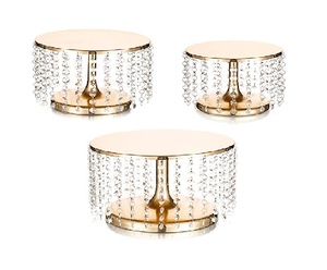 Soporte de Metal de un solo nivel para servir pasteles, soporte de Metal redondeado para Tartas, acabado chapado en oro, para magdalenas - Product Image 6