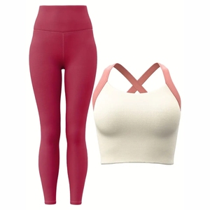 Ensemble de yoga et fitness deux pièces taille haute Kandari Sports, couleur unie, sans bretelles, anti-transpiration, respirant, vêtements de sport pour femmes - Product Image 5