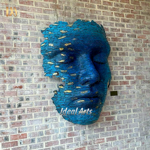 Đúc hiện đại trang trí Antique lớn trừu tượng kim loại đồng thau mặt nghệ thuật điêu khắc tượng - Product Image 2