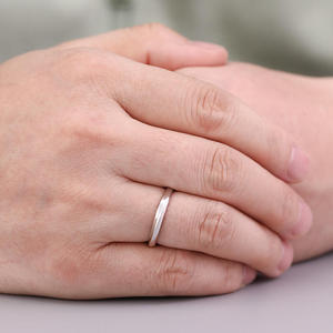 Jeulia Rhodium Plated Sterling Silver Men's Geometric <b>Plain</b> Band - Product Image 2