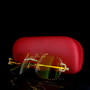 Lunettes de soleil Premium Triple Cross Bridge Moissanite, testées au diamant, protection UV400, pour hommes, bijoux Hip Hop personnalisés, légères et complètes - Product Image 5