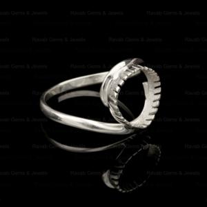 Anillo de Plata de Ley 925 con Engaste de Filigrana Vacío para Incrustar Piedras Preciosas, Diseño Semi-Montado de 8mm, Superventas - Product Image 3