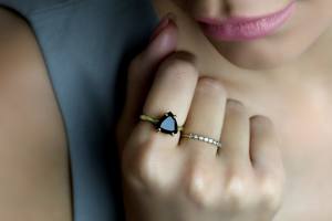 เครื่องประดับคุณภาพสูงของแท้สีดำนิลพลอยเจียระไนแบบเหลี่ยมเพชรพลอยตัด4ชิ้นแบบกรงเล็บ925แข็งแหวนเงินแท้ - Product Image 6