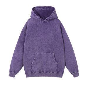 Sweat à capuche surdimensionné en éponge française de meilleure qualité 420 GSM 100% coton OEM accepte Logo personnalisé lavé à l'acide Style Vintage polaire d'hiver - Product Image 6