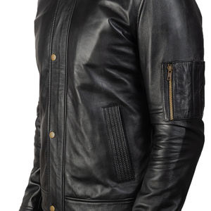 Chaqueta de cuero para hombre al por mayor OEM, con logo personalizado, ajuste slim, a la moda, para motocicleta, proveedor a granel, chaqueta de motociclista de tendencia para hombre - Product Image 6