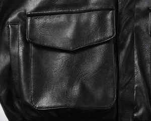 Blouson bombardier d'automne en cuir véritable unisexe de marque privée OEM de marque privée 2025 Logo avant chauffant écologique - Product Image 5