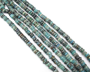 Hecho a mano Heishi Shape Chrysocolla Gemstone Beaded Strands Gift For Her Jewelry Hallazgos y componentes - Product Image 5
