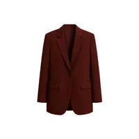 Blazers oversize pour femmes avec broderie et bouton décoratif, en coton non tissé 100% uni, vêtements longs