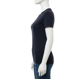 T-shirts à col rond en jersey de polyester respirant pour femmes, tissu extensible doux, vêtements décontractés, vêtements d'été, haut tendance pour femmes - Product Image 4