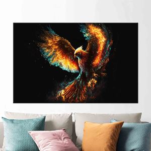 Toile d'art imprimée noire - Décoration murale animale tendance pour maisons modernes, 1P : encadrée - Product Image 1