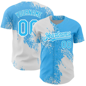 Camiseta Deportiva Sublimada Personalizada de Poliéster Transpirable para Béisbol y Sóftbol con 2 Botones, Nombre del Equipo y Número, Ropa Deportiva para Toda la Temporada - Product Image 5
