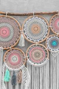 Macramé fait à la main en forme de coeur tenture murale multicolore bohème Art mural parfait pour chambre salon décor à la maison - Product Image 5