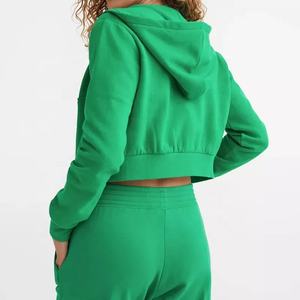 Pull à capuche à manches longues pour femmes, logo personnalisé, nouveau style de sport décontracté, couleur unie, fermeture éclair, à la mode, 2022 - Product Image 5